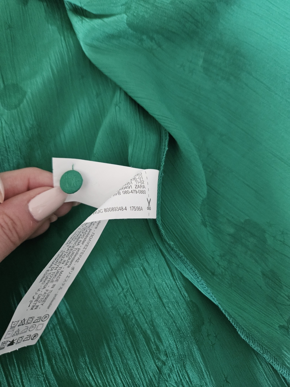 Zara Green Button-Up Blouse - Picture 8 of 8